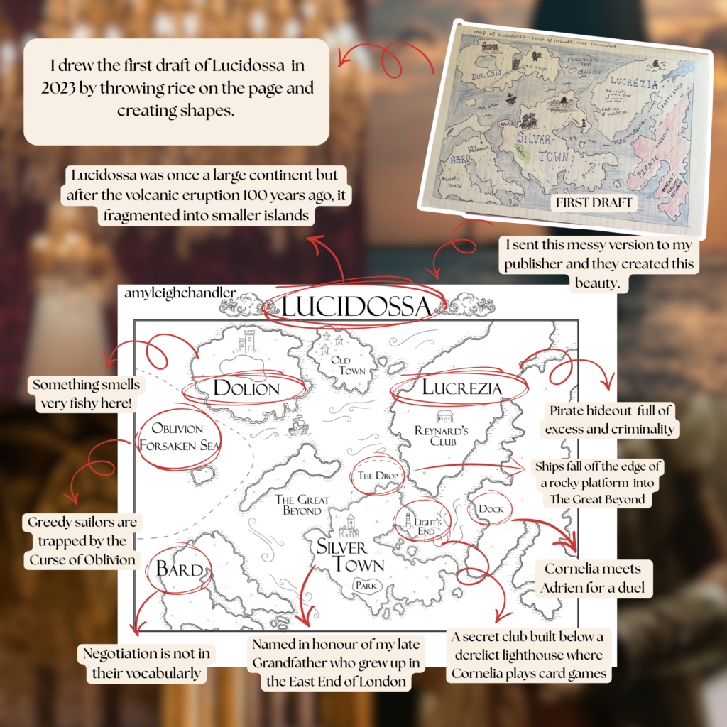 A deeper look at the world building of Cornelia Fairfield and the Darkened Heart by Amy Leigh Chandler. A YA high stakes pirate fantasy coming on 19 May.