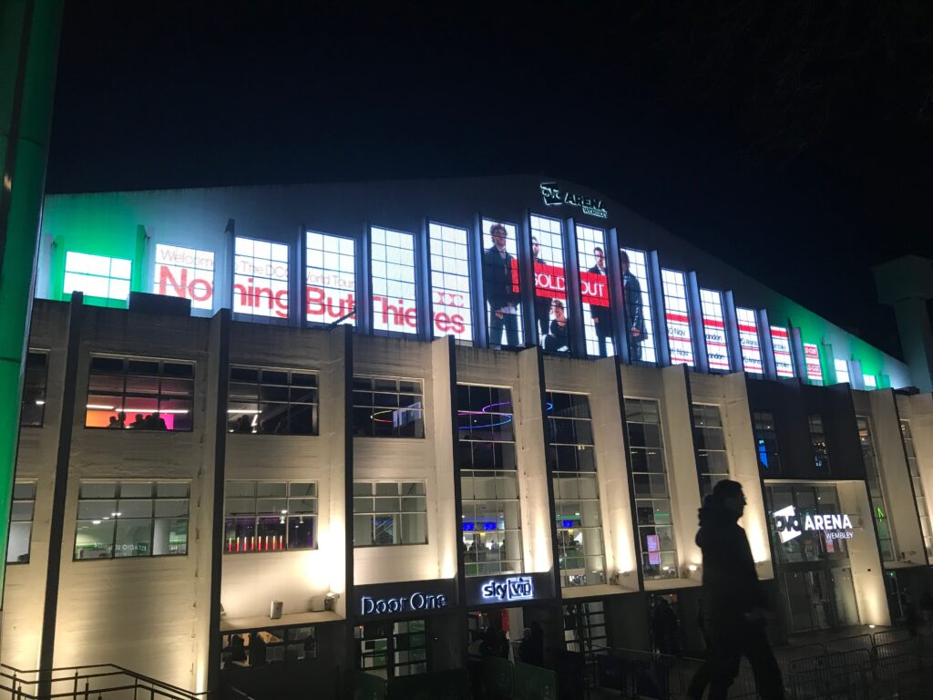 amyleighchandler, writer and reviewer. Amy reviews the sold out concert of Nothing But Thieves at OVO arena, Wembley London on 10 November 2023. The image is a sold out show sign of the band displayed outside the OVO arena.