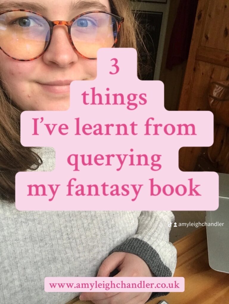 Amy Leigh Chandler with the text 3 things I've learnt while querying her debut novel