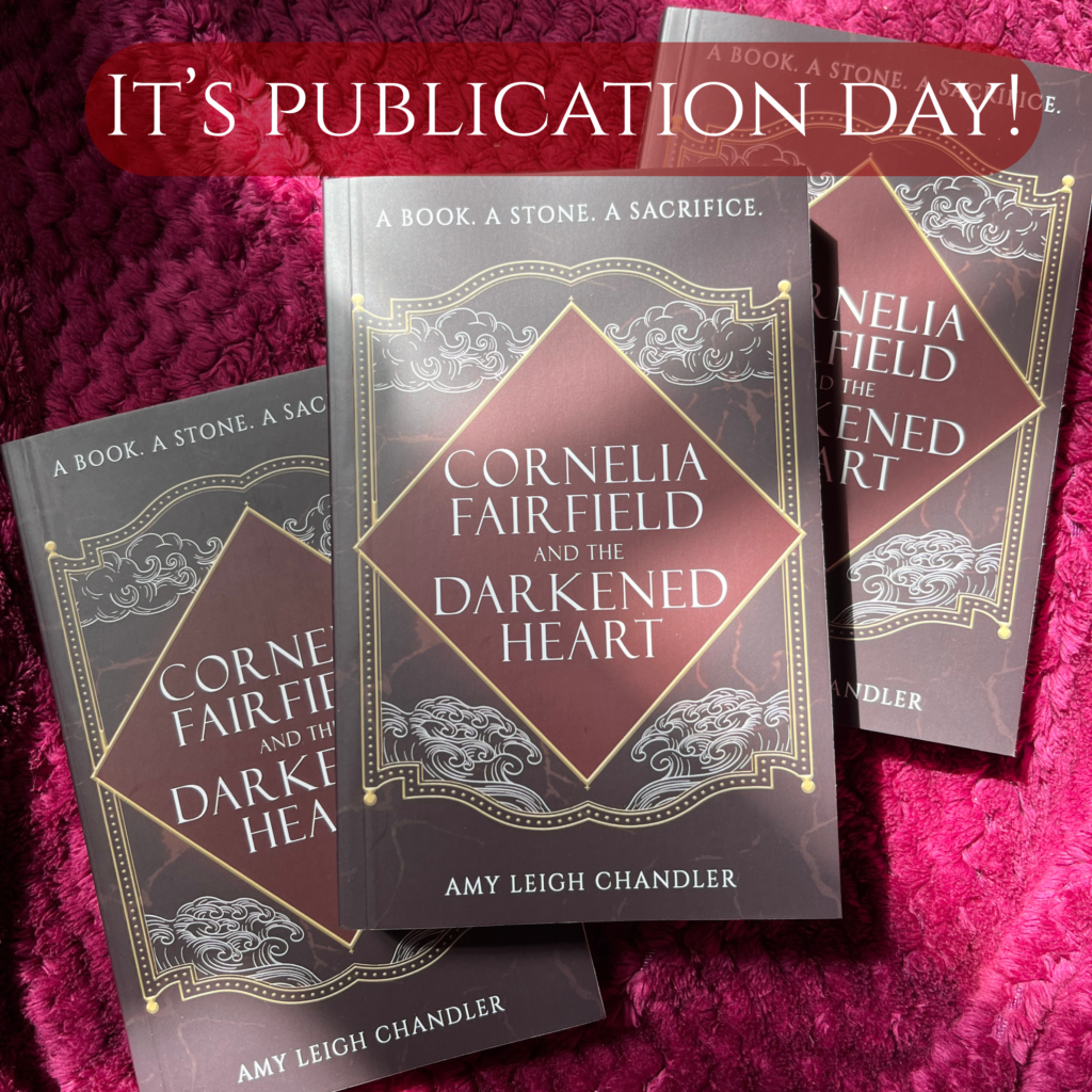 Amy Leigh Chandler's debut novel, CORNELIA FAIRFIELD AND THE DARKENED HEART is published today (19 May 2026) it's filled with high stakes adventure, slow burn romance between a superstitious pirate and a rebellious noble, a deadly curse and a dangerous bargain. Available in paperback and ebook with an exclusive bonus chapter only on Kindle. Waterstones, Bookshop.org, Amazon and independent bookshops.