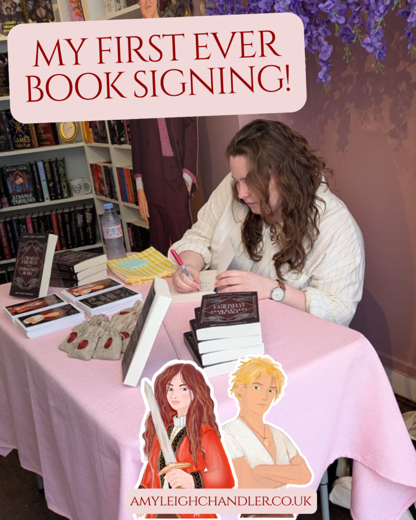 Fantasy author Amy Leigh Chandler signs copies of her debut pirate fantasy, Cornelia Fairfield and the Darkened Heart.